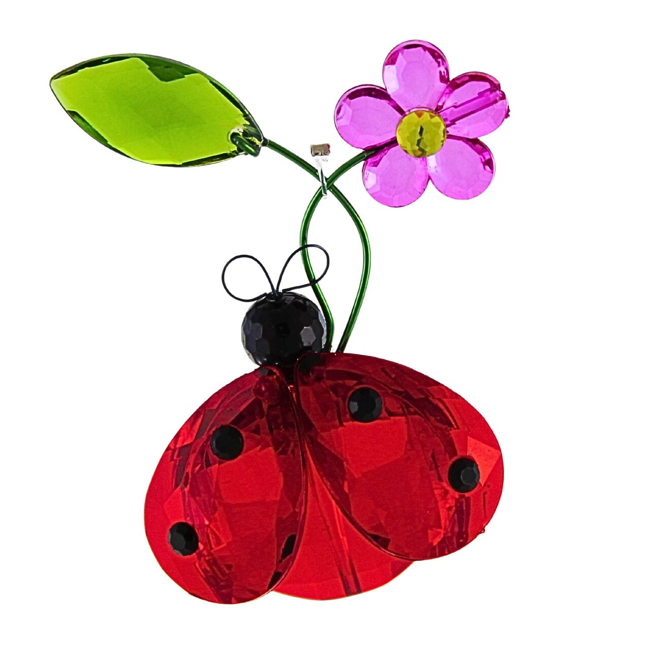 Crystal Expressions 3.0 Inch Wishing Ladybug Everyday Tree Ornament , Good Luck Ladybug